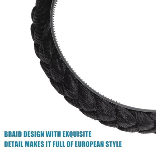 Beaupretty Flock Padded Headband Vintage Alice Style Braided Knotted Hairband for Women - Black - görsel 12