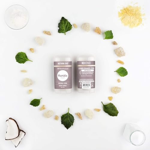 HUMBLE BRANDS Patchouli Copal Frankincense Natural Deodorant, 2.5 oz - Aluminum Free, Vegan, Cruelty Free Avelisse