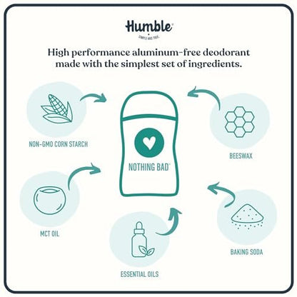 HUMBLE BRANDS Patchouli Copal Frankincense Natural Deodorant, 2.5 oz - Aluminum Free, Vegan, Cruelty Free Avelisse