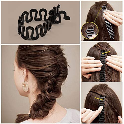 TsMADDTs Hair Braiding Tools - 26 Piece Hair Styling Kit with Topsy Tail Tools and French Braiders for Ponytail - görsel 8