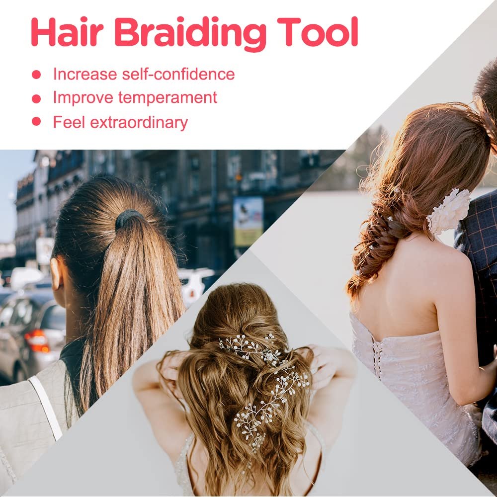TsMADDTs Hair Braiding Tools - 26 Piece Hair Styling Kit with Topsy Tail Tools and French Braiders for Ponytail - görsel 11