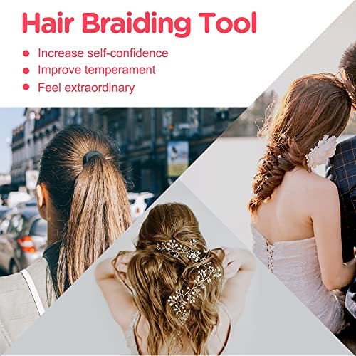 TsMADDTs Hair Braiding Tools - 26 Piece Hair Styling Kit with Topsy Tail Tools and French Braiders for Ponytail - görsel 12