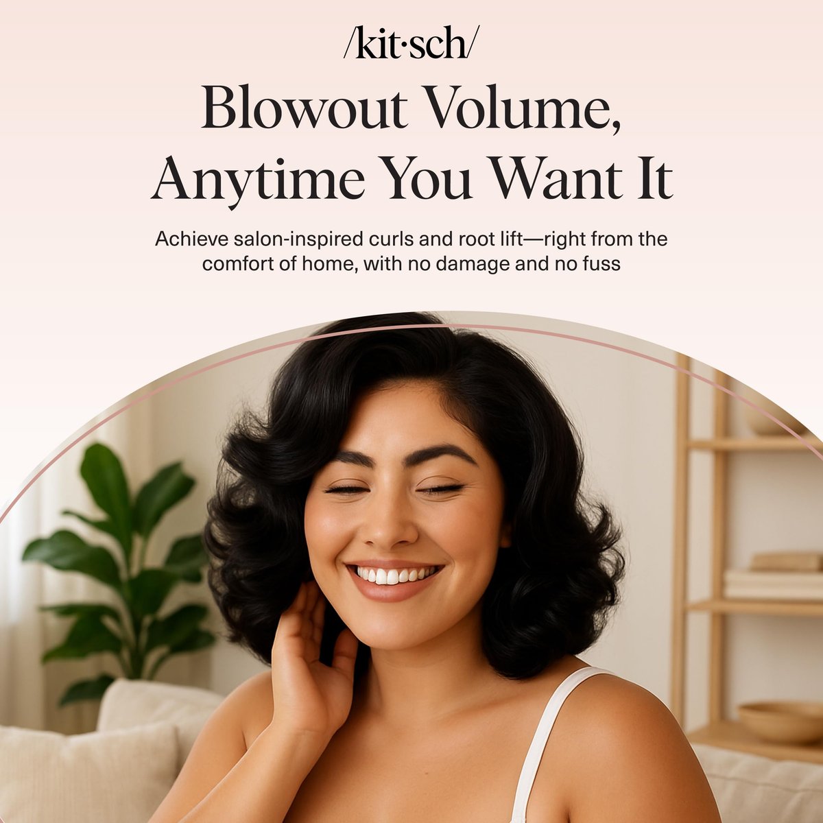 Kitsch Ceramic Hair Rollers for Women – Self-Grip Hair Curlers for Heatless Curl Overnight, Long-Lasting Frizz-Free Curls, Volumizing Large Rollers for All Hair Types – Black, 8 Count Avelisse