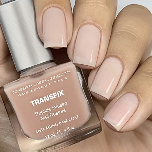 Dermelect Transfix Nail Restore Base Coat - Strengthening & Concealing Treatment for Weak, Peeling, Breaking, Splitting Nails (0.4 oz) Avelisse