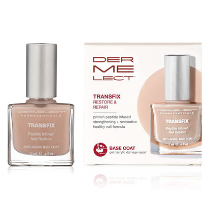 Dermelect Transfix Nail Restore Base Coat - Strengthening & Concealing Treatment for Weak, Peeling, Breaking, Splitting Nails (0.4 oz) Avelisse