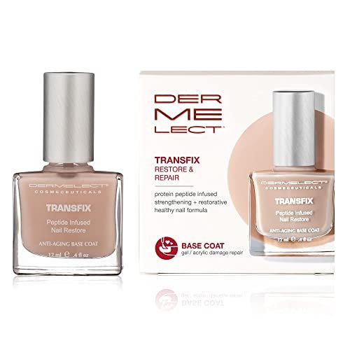 Dermelect Transfix Nail Restore Base Coat - Strengthening & Concealing Treatment for Weak, Peeling, Breaking, Splitting Nails (0.4 oz) Avelisse