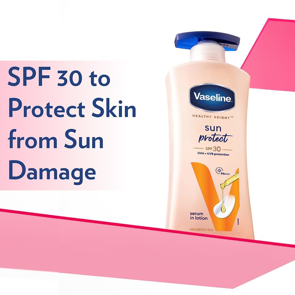 Vaseline Sun Protection Body Lotion SPF 30, Daily Body Moisturizer for All Skin Types, Non-Greasy Texture – 400 ml (13.5 fl oz) Avelisse