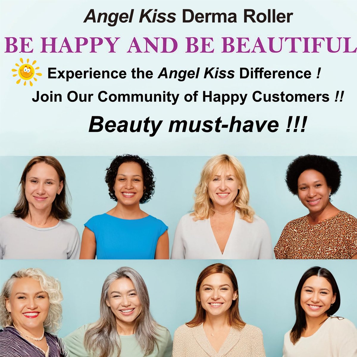 Angel Kiss Derma Roller 0.30mm - 192 Stainless Steel Microneedling Roller for Face, Scalp & Body - At-Home Microdermabrasion Kit Avelisse