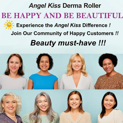 Angel Kiss Derma Roller 0.30mm - 192 Stainless Steel Microneedling Roller for Face, Scalp & Body - At-Home Microdermabrasion Kit Avelisse