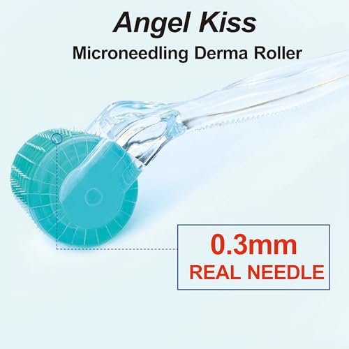 Angel Kiss Derma Roller 0.30mm - 192 Stainless Steel Microneedling Roller for Face, Scalp & Body - At-Home Microdermabrasion Kit Avelisse
