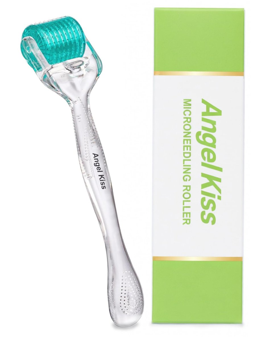 Angel Kiss Derma Roller 0.30mm - 192 Stainless Steel Microneedling Roller for Face, Scalp & Body - At-Home Microdermabrasion Kit Avelisse