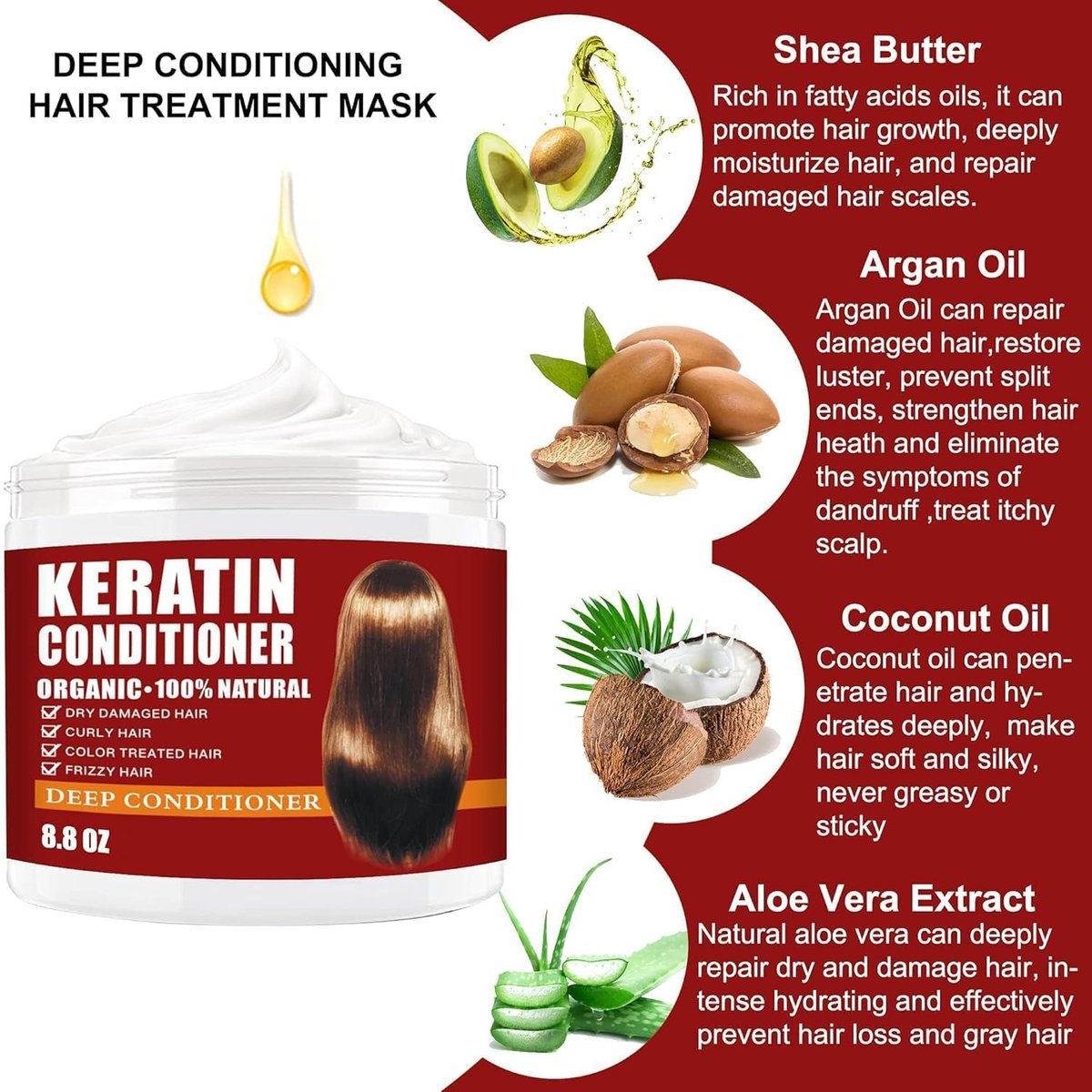 CRISTALBOX Keratin Hair Mask 250g – Deep Conditioning Hair Treatment for Dry, Damaged Hair | Natural Hydrating Hair Mask for All Hair Types - görsel 3