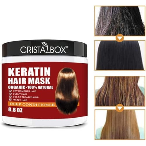 CRISTALBOX Keratin Hair Mask 250g – Deep Conditioning Hair Treatment for Dry, Damaged Hair | Natural Hydrating Hair Mask for All Hair Types - görsel 6