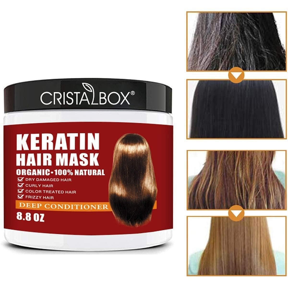 CRISTALBOX Keratin Hair Mask 250g – Deep Conditioning Hair Treatment for Dry, Damaged Hair | Natural Hydrating Hair Mask for All Hair Types - görsel 5