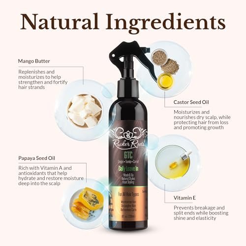 Rucker Roots Daily Leave In Conditioning Spray for Curly Hair | Moisturizes & Refreshes Curls | 8 Fl Oz - görsel 3