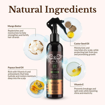 Rucker Roots Daily Leave In Conditioning Spray for Curly Hair | Moisturizes & Refreshes Curls | 8 Fl Oz