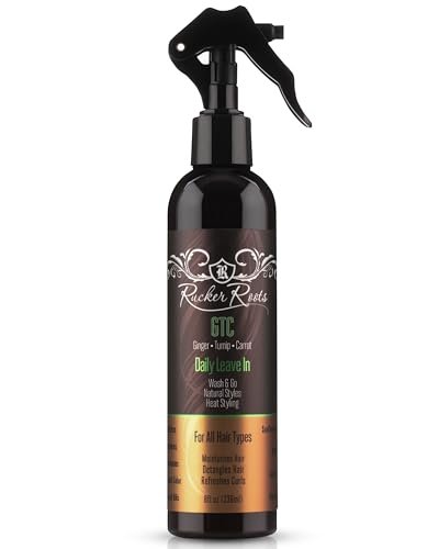 Rucker Roots Daily Leave In Conditioning Spray for Curly Hair | Moisturizes & Refreshes Curls | 8 Fl Oz