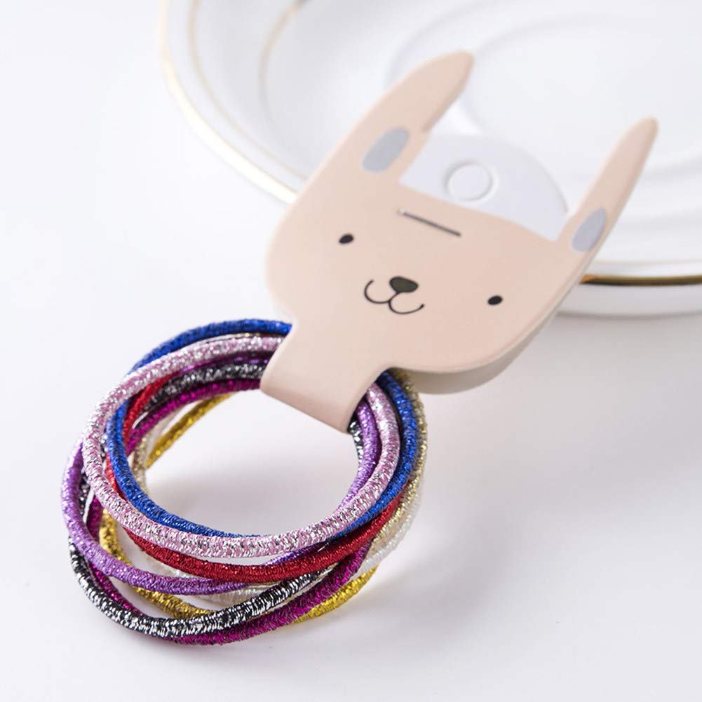LOVEF 200-Piece Glitter Multi-Color Hair Elastics – No Metal, No Crease Ponytail Holders for Girls & Ladies - görsel 11