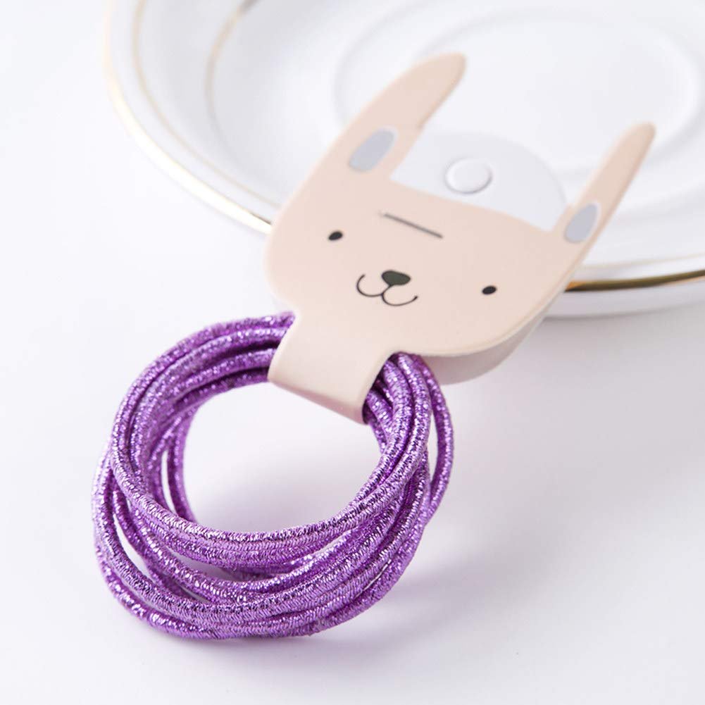 LOVEF 200-Piece Glitter Multi-Color Hair Elastics – No Metal, No Crease Ponytail Holders for Girls & Ladies - görsel 7