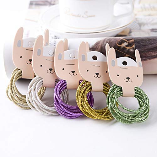 LOVEF 200-Piece Glitter Multi-Color Hair Elastics – No Metal, No Crease Ponytail Holders for Girls & Ladies - görsel 6