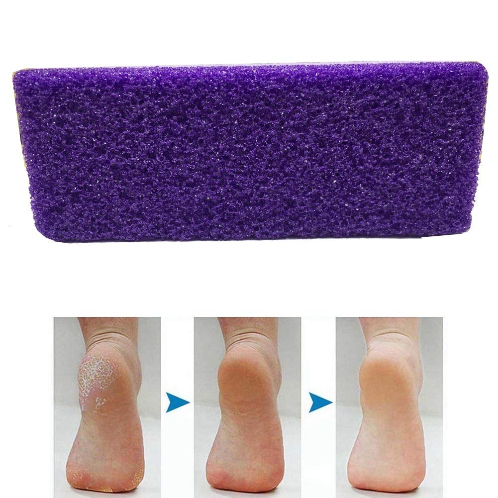 4-Piece Foot Exfoliator Pedicure Tool Set - Purple Callus Remover Scrubber Avelisse