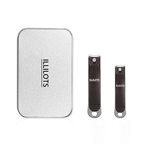 ILLILOTS Nail Clippers Set with Built-in Nail File - Durable Sharp Zinc Alloy Fingernail & Toenail Clipper with Tin Case, Matte Gray - görsel 4