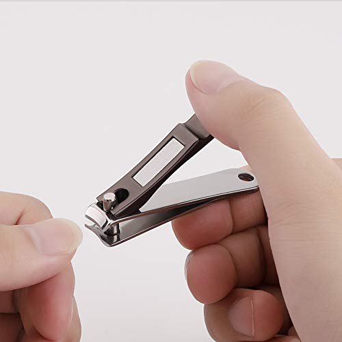 ILLILOTS Nail Clippers Set with Built-in Nail File - Durable Sharp Zinc Alloy Fingernail & Toenail Clipper with Tin Case, Matte Gray - görsel 8