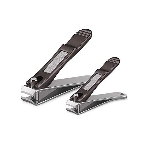 ILLILOTS Nail Clippers Set with Built-in Nail File - Durable Sharp Zinc Alloy Fingernail & Toenail Clipper with Tin Case, Matte Gray - görsel 14