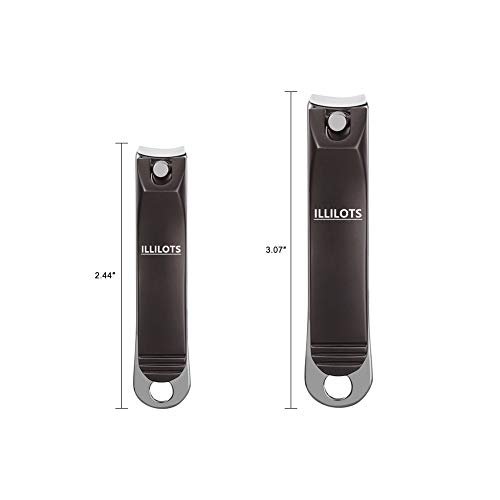 ILLILOTS Nail Clippers Set with Built-in Nail File - Durable Sharp Zinc Alloy Fingernail & Toenail Clipper with Tin Case, Matte Gray - görsel 6
