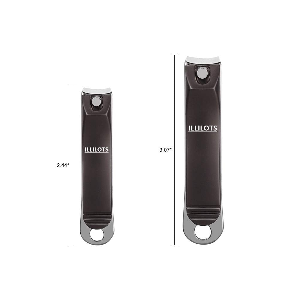 ILLILOTS Nail Clippers Set with Built-in Nail File - Durable Sharp Zinc Alloy Fingernail & Toenail Clipper with Tin Case, Matte Gray - görsel 5