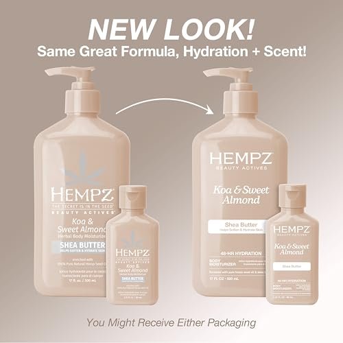 Hempz Smoothing Herbal Body Moisturizer - Koa & Sweet Almond, 2.25 oz - Lightweight Vegan Lotion with Hemp Seed Oil & Shea Butter for Dry Skin - görsel 4