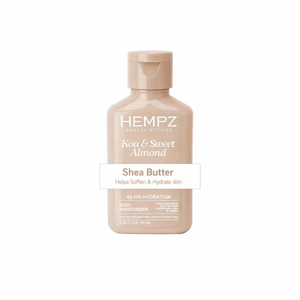 Hempz Smoothing Herbal Body Moisturizer - Koa & Sweet Almond, 2.25 oz - Lightweight Vegan Lotion with Hemp Seed Oil & Shea Butter for Dry Skin - görsel 1