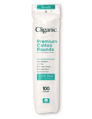 Cliganic Premium Cotton Rounds for Face (Bulk 1200 Count) – Hypoallergenic, Lint-Free, 100% Pure Cotton Makeup Remover Pads Avelisse