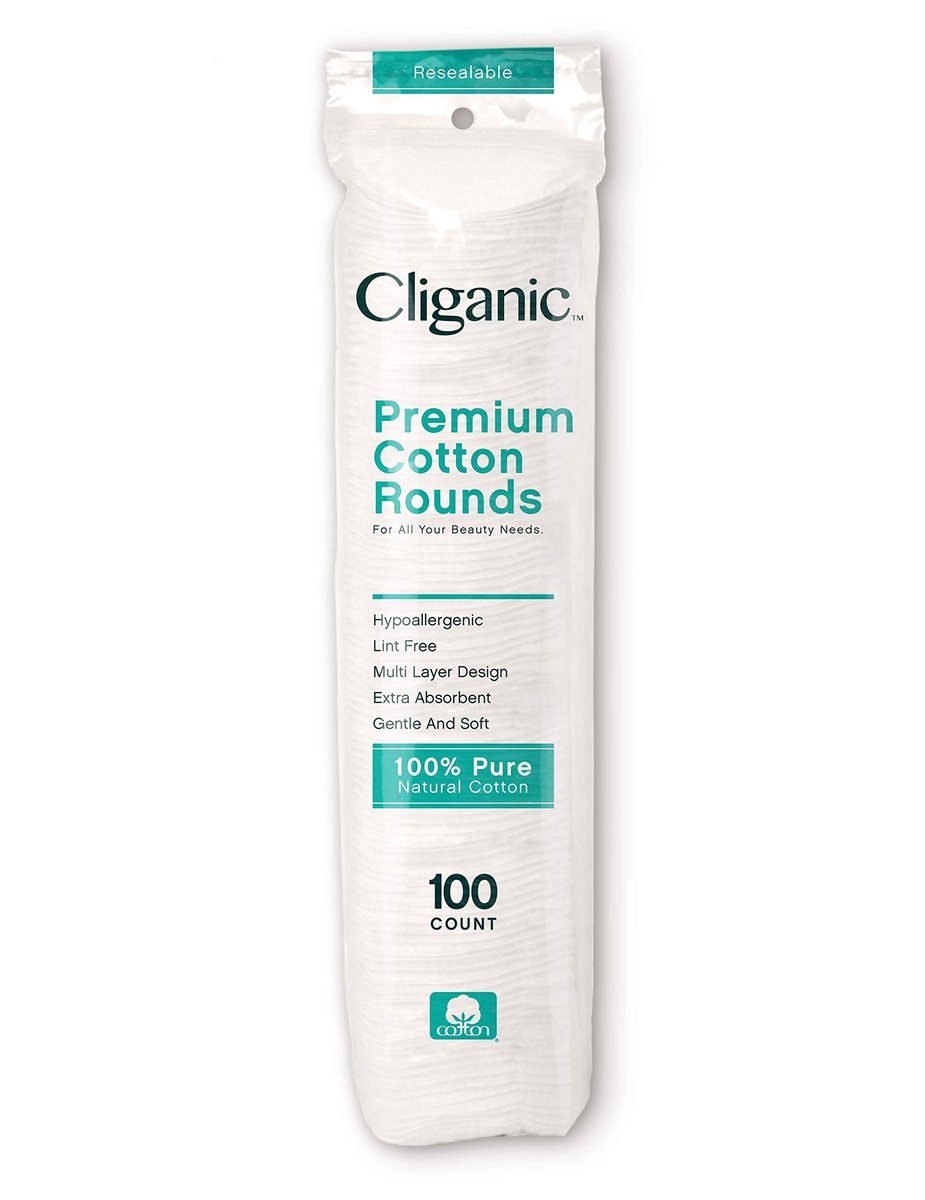 Cliganic Premium Cotton Rounds for Face (Bulk 1200 Count) – Hypoallergenic, Lint-Free, 100% Pure Cotton Makeup Remover Pads Avelisse