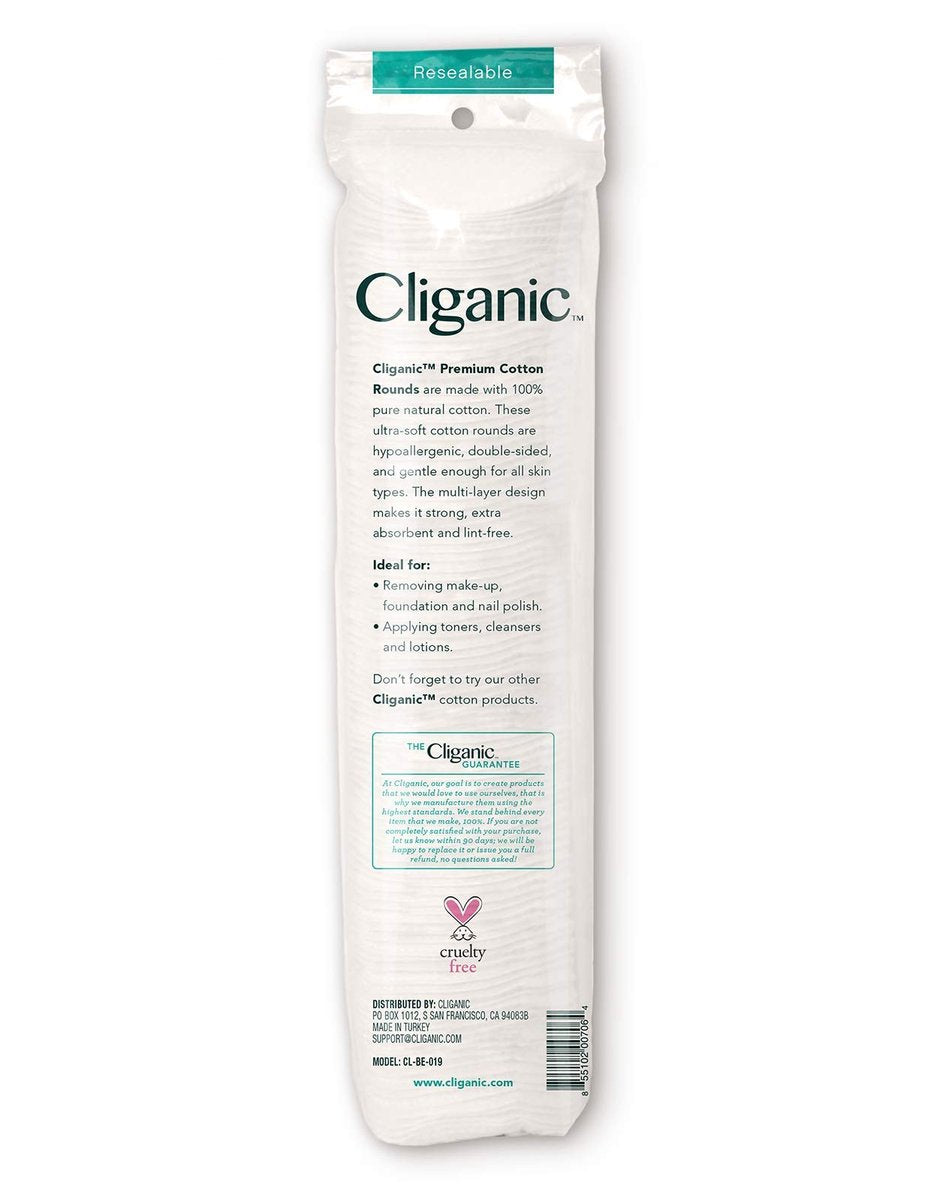 Cliganic Premium Cotton Rounds for Face (Bulk 1200 Count) – Hypoallergenic, Lint-Free, 100% Pure Cotton Makeup Remover Pads Avelisse