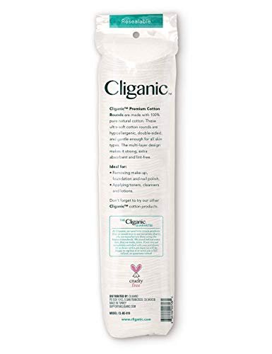 Cliganic Premium Cotton Rounds for Face (Bulk 1200 Count) – Hypoallergenic, Lint-Free, 100% Pure Cotton Makeup Remover Pads Avelisse