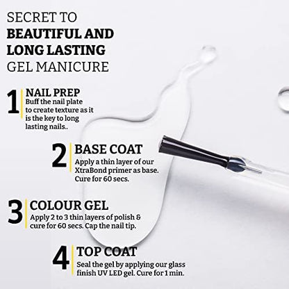 Mia Secret Glass Finish UV-LED Gel Nail Base Coat - 0.5 fl oz (15 mL) Clear Avelisse