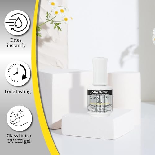 Mia Secret Glass Finish UV-LED Gel Nail Base Coat - 0.5 fl oz (15 mL) Clear Avelisse