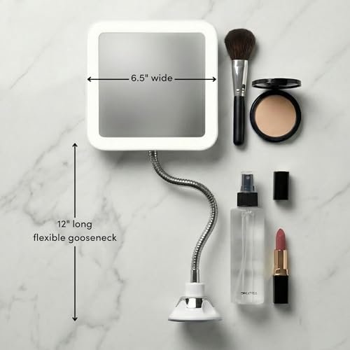 Fancii Flexible Magnifying Mirror 10X with LED Light and Gooseneck - Lighted Travel Makeup Mirror with Lock Suction, Natural Daylight LED, Cordless and Portable (Mira Plus) Avelisse