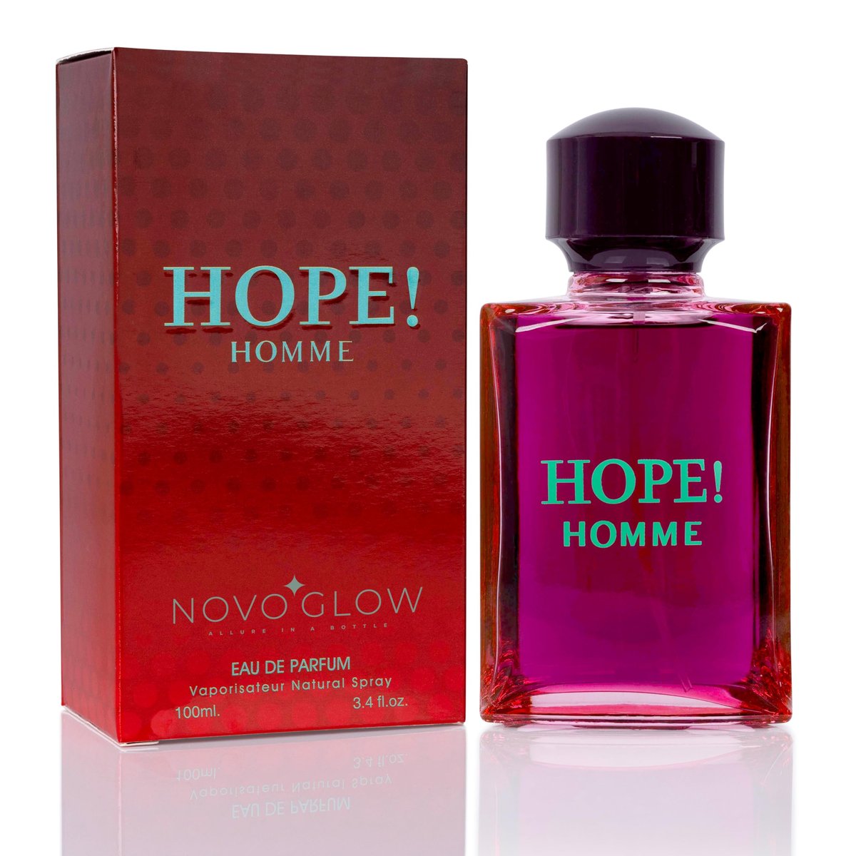 NovoGlow Hope Homme for Men - 100ml Eau De Parfum Spray - Spicy Floral & Intense Long-Lasting Fragrance Avelisse