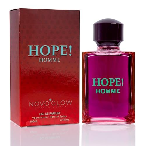 NovoGlow Hope Homme for Men - 100ml Eau De Parfum Spray - Spicy Floral & Intense Long-Lasting Fragrance Avelisse