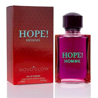 NovoGlow Hope Homme for Men - 100ml Eau De Parfum Spray - Spicy Floral & Intense Long-Lasting Fragrance Avelisse