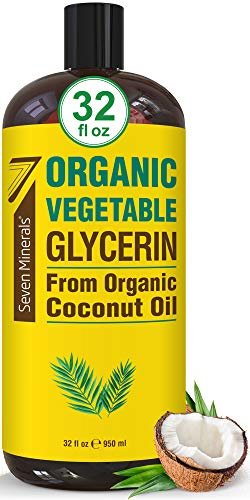 Organic Vegetable Glycerin - 32 fl oz - Made with Organic Coconut Oil, No Palm Oil - Therapeutical Grade for DIY Skincare, Hair & Nails Moisturizer Avelisse