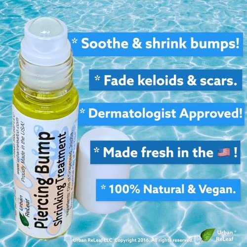 Urban ReLeaf Piercing Bump Shrinking Treatment – Gentle Natural Aftercare with Essential Oils, Roller-Ball Applicator for Scars, Nodules, Cartilage, Nose, Ear Spots Avelisse