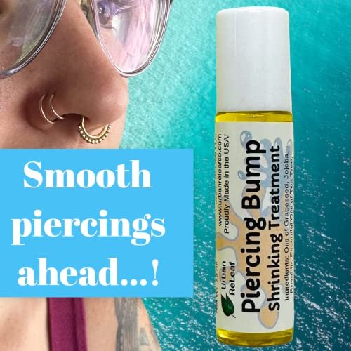 Urban ReLeaf Piercing Bump Shrinking Treatment – Gentle Natural Aftercare with Essential Oils, Roller-Ball Applicator for Scars, Nodules, Cartilage, Nose, Ear Spots Avelisse