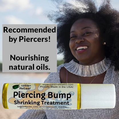 Urban ReLeaf Piercing Bump Shrinking Treatment – Gentle Natural Aftercare with Essential Oils, Roller-Ball Applicator for Scars, Nodules, Cartilage, Nose, Ear Spots Avelisse