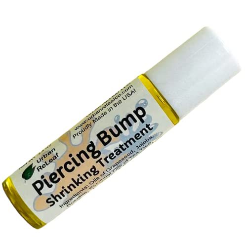 Urban ReLeaf Piercing Bump Shrinking Treatment – Gentle Natural Aftercare with Essential Oils, Roller-Ball Applicator for Scars, Nodules, Cartilage, Nose, Ear Spots Avelisse