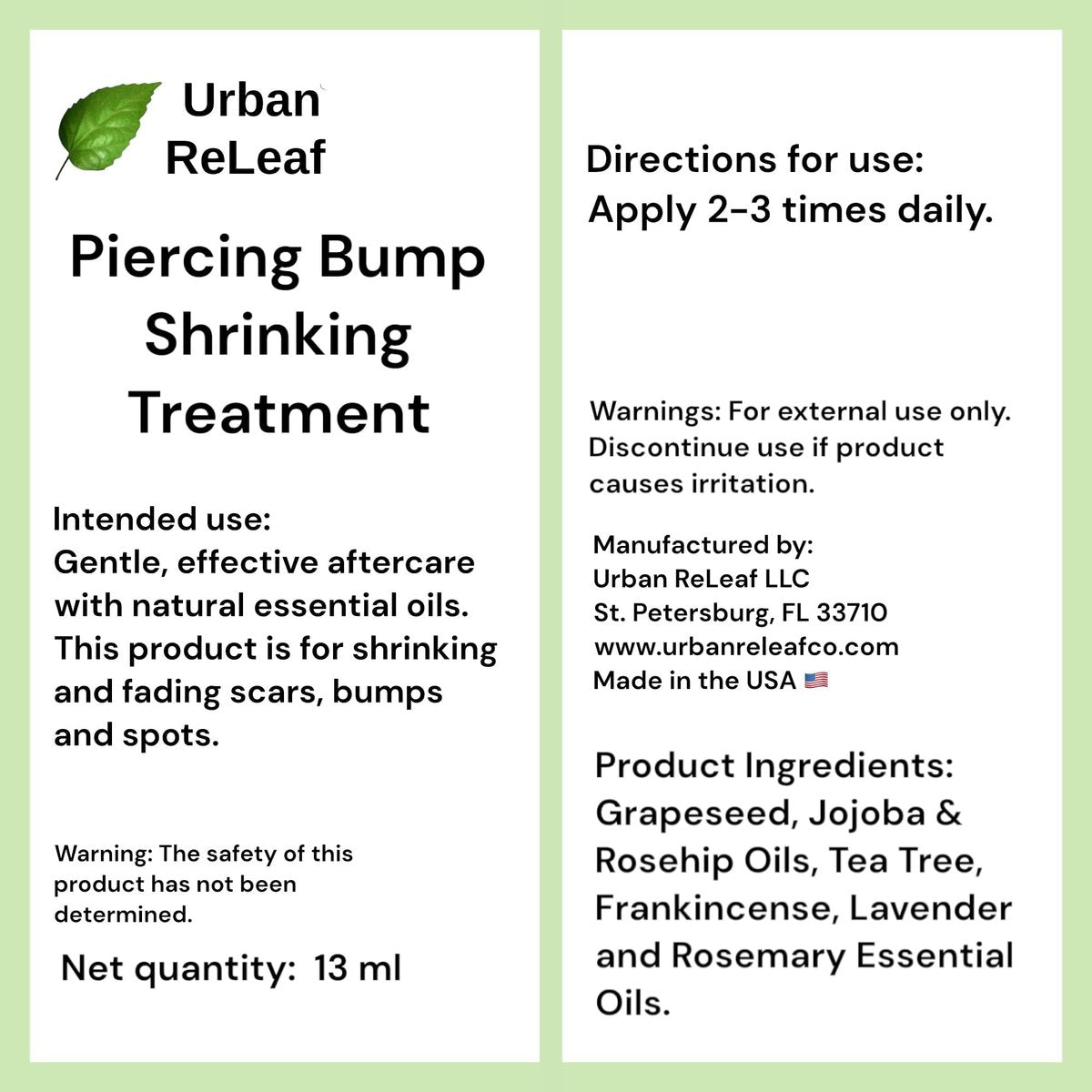 Urban ReLeaf Piercing Bump Shrinking Treatment – Gentle Natural Aftercare with Essential Oils, Roller-Ball Applicator for Scars, Nodules, Cartilage, Nose, Ear Spots Avelisse