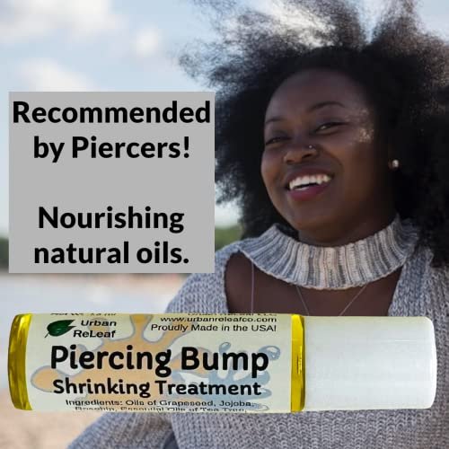 Urban ReLeaf Piercing Bump Shrinking Treatment – Gentle Natural Aftercare with Essential Oils, Roller-Ball Applicator for Scars, Nodules, Cartilage, Nose, Ear Spots Avelisse