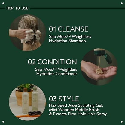 Aveda Sap Moss Weightless Hydration Shampoo | Gently Cleanses Normal to Dry Hair | Silicone Free | Earthy Aroma | 94% Naturally Derived, 6.7 fl oz Avelisse